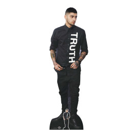 Figurine en carton taille réelle - Zayn Malik en chemise noire et jean - Chanteur pop et mannequin Britannique - Hauteur 176 cm