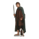 Figurine en carton - Frodon vêtu de marron et d'une cape verte - Le Seigneur des Anneaux - Hauteur 134 cm