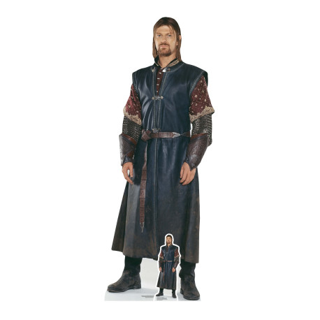 Figurine en carton taille réelle - Boromir dans sa tenue traditionnelle - Le Seigneur des Anneaux - Hauteur 191 cm