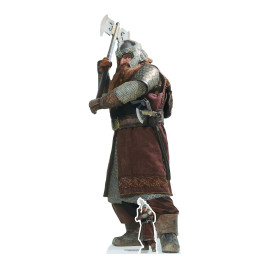 Figurine en carton taille réelle - Gimli dans sa tenue traditionnelle - Le Seigneur des Anneaux - Hauteur 164 cm