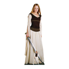 Figurine en carton taille réelle - Eowyn avec sa longue robe blanche et son épée - Le Seigneur des Anneaux - Hauteur 174 cm