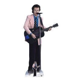Figurine en carton taille réelle - Harry Styles en Veste de Costume Rose - Chanteur Britannique - Hauteur 186 cm