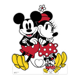 Figurine en carton - Disney Mickey et Minnie ensemble formant un joli couple - Hauteur 118 cm