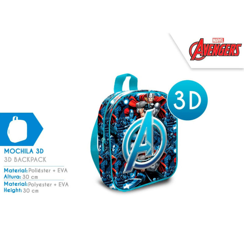 Sac à dos rond 3D Marvel Avengers - 31 x 31 x 10 cn - Polyester 