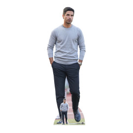 Figurine en carton taille réelle Mikel Arteta mains dans les poches - entraineur Footballeur - Haut 176- cm 