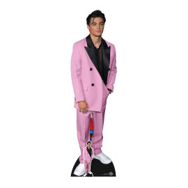 Figurine en carton taille réelle - Asher Angel en costume rose - Acteur et chanteur - H 183 cm