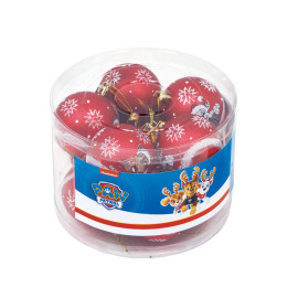 Lot de 10 boules de Noël rouges 6cm - Pat Patrouille