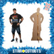 Figurine en carton taille réelle - John Cena tout de noir vêtu - Catcheur WWE - Hauteur 186 cm