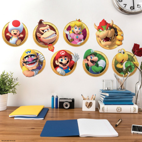 Stickers Muraux Nintendo Super Mario tous les personnages  Découvrez les  stickers et et décalcos pour enfant sur Déco de Héros