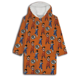 Sweat en polaire Dragon Ball Z oversize orange avec motifs - Taille enfant