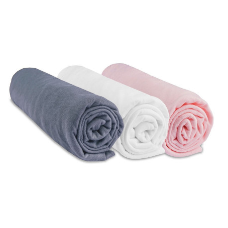 Lot de 3 Draps housse Jersey 100% Coton - 70x140 cm