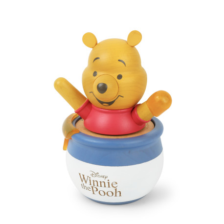 Boite à musique animée en bois – Winnie l’ourson dans un pot de miel