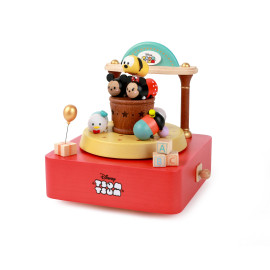 Boite à musique animé en bois – Tsum Tsum Mickey, Minnie, Donald, Pluto