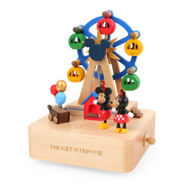 Boite à musique animée en bois – Manège - Mickey et Minnie
