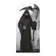 Figurine en carton taille réelle - Passe-tête - Halloween - La Faucheuse avec fond gris - Hauteur 190 cm