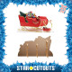 Figurine en carton - Noël - Traîneau du Père Noël avec des cadeaux - Hauteur 93 cm