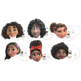Pack de 6 Masques en carton - Encanto - Mirabel, Bruno, Luisa, Dolores, Isabela et Antonio