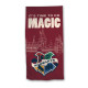 Serviette de plage - Harry Potter - Blason "Hogwarts" - "It's Time to do Magic" - 70x140 cm