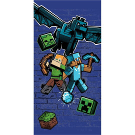 Serviette de plage - Minecraft - Bleue - 70x140 cm