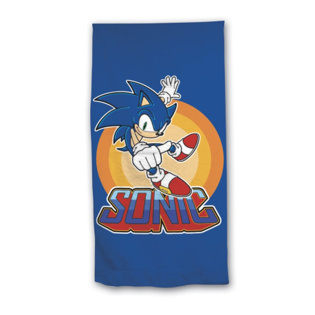 Serviette de plage - Sonic - Pouce vers le haut - Bleue - 70x140 cm
