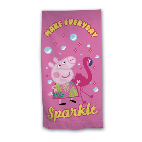 Serviette de plage - Peppa Pig - "Make Everyday Sparkle" - 70x140 cm