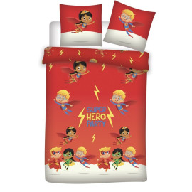 Parure de lit réversible Super Hero Party - 140 cm x 200 cm