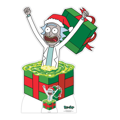 Figurine en carton - Noël - Rick et Morty - Surprise Rick - Hauteur 127 cm
