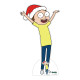 Figurine en carton - Noël - Rick et Morty - Morty Smith heureux - Hauteur 160 cm