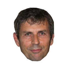 Masque en carton 2D Frédéric TADDEI - Journaliste - Taille A4