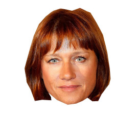 Masque en carton 2D Carole GAESSLER - Journaliste - Taille A4