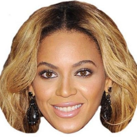 Masque en carton 2D Beyoncé - Chanteuse - Taille A4