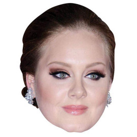 Masque en carton 2D Adele - Chanteuse - Taille A4