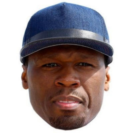 Masque en carton 2D 50 Cent - Chanteur, rap - Taille A4