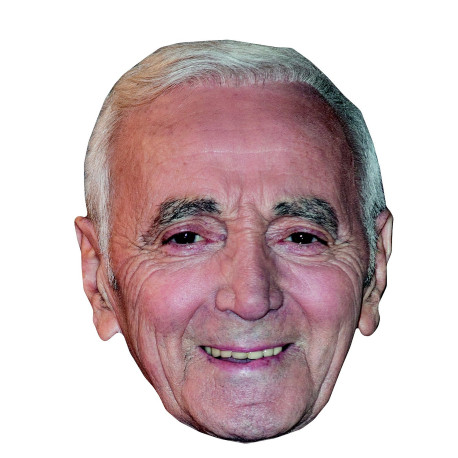 Masque en carton 2D Charles AZNAVOUR - Chanteur - Taille A4