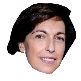 Masque en carton 2D Ruth ELKRIEF - Journaliste - Taille A4