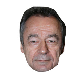 Masque en carton 2D Michel DENISOT - Journaliste - Taille A4