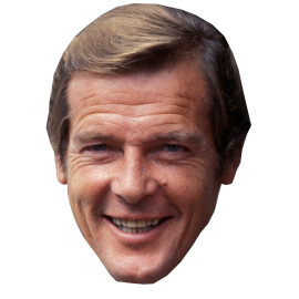 Masque en carton 2D Roger MOORE - Acteur - Taille A4