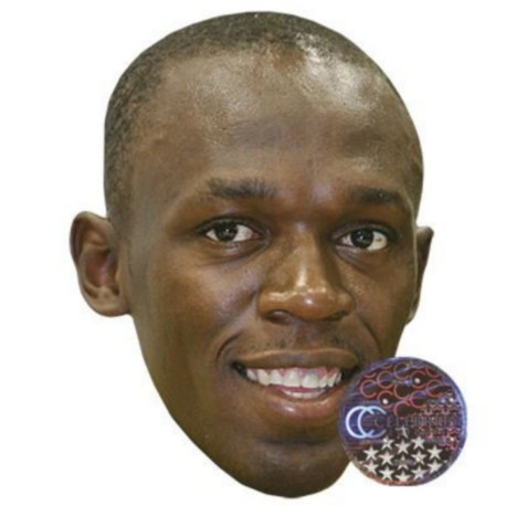 Masque en carton 2D Usain Bolt - Athlétisme - Taille A4