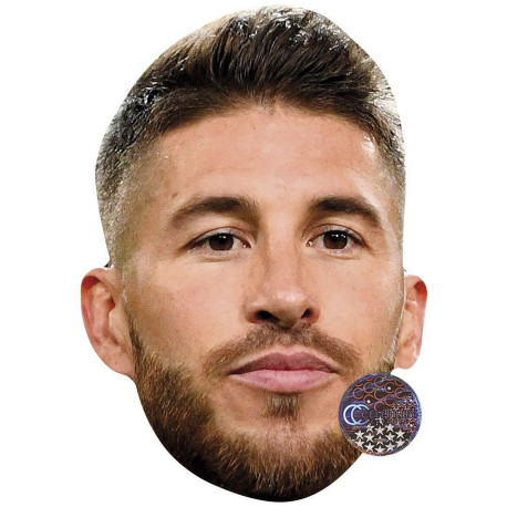 Masque en carton 2D Sergio Ramos - Footballeur - Taille A4