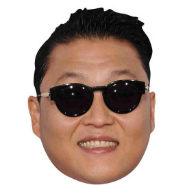 Masque en carton 2D Psy - Chanteur - Taille A4