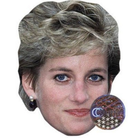 Masque en carton 2D Princess Diana - Famille Royale - Taille A4