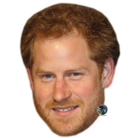 Masque en carton 2D Prince Harry - Famille Royale - Taille A4