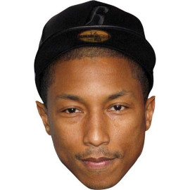 Masque en carton 2D Pharrell Williams - Chanteur - Taille A4
