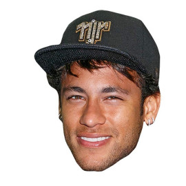 Masque en carton 2D Neymar Jr - Footballeur - Taille A4