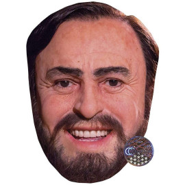 Masque en carton 2D Luciano Pavarotti - Chanteur, Opéra - Taille A4