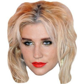 Masque en carton 2D Kesha - Chanteuse - Taille A4