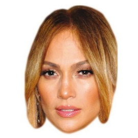 Masque en carton 2D Jennifer Lopez - Chanteuse - Taille A4
