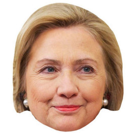 Masque en carton 2D Hillary Clinton - Politique - Taille A4