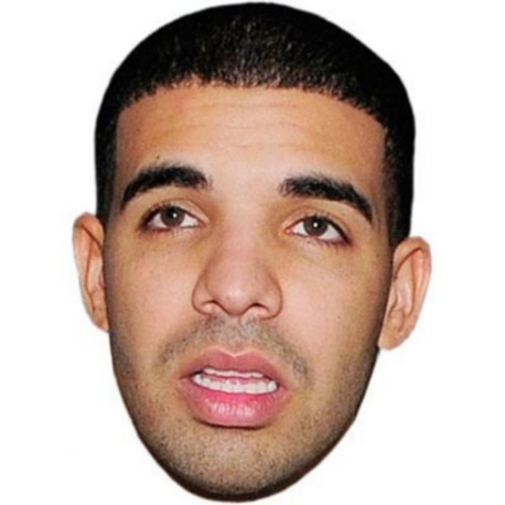 Masque en carton 2D Drake - Chanteur, rap - Taille A4