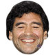 Masque en carton 2D Diego Maradona - Footballeur - Taille A4
